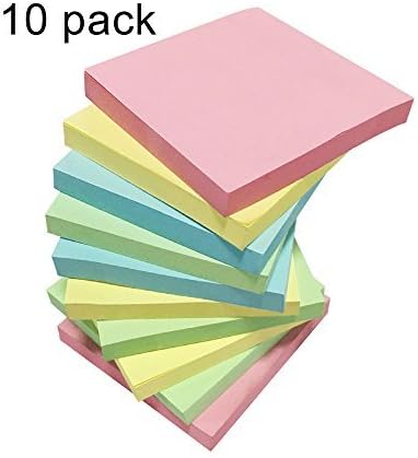 LURBON Sticky Notes 3x3, 10 Pads, 100 Sheets/Pad, Colorful Self-Stick Notes for Home, Office