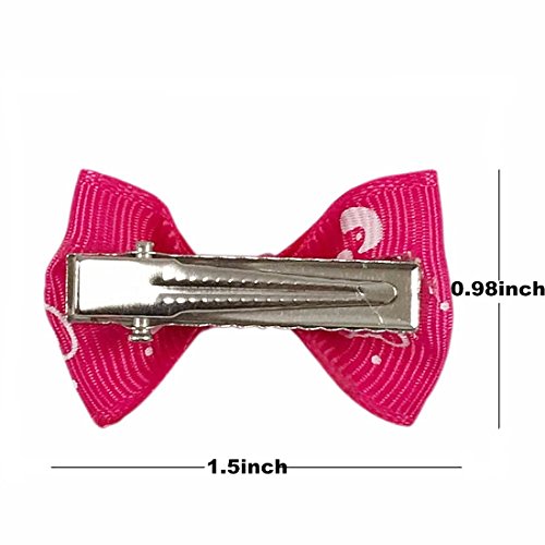 Yaka 60Pcs/30Pairs Cute Puppy Dog Small Bowknot Hair Bows With Clips Hair Handmade Accessories Bow Pet Grooming Products (60 Pcs,Cute Patterns #TOP2