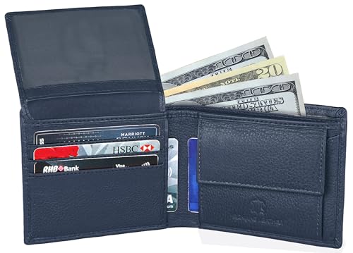 Image of WildHorn Rfid Protected Leather Wallet For Men, Navy