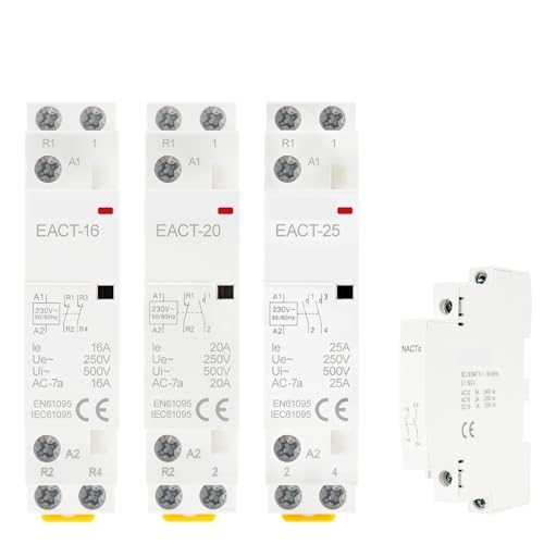 Contacteur modulaire silencieux 2P 16A 2NO rail DIN 220V haute qualité