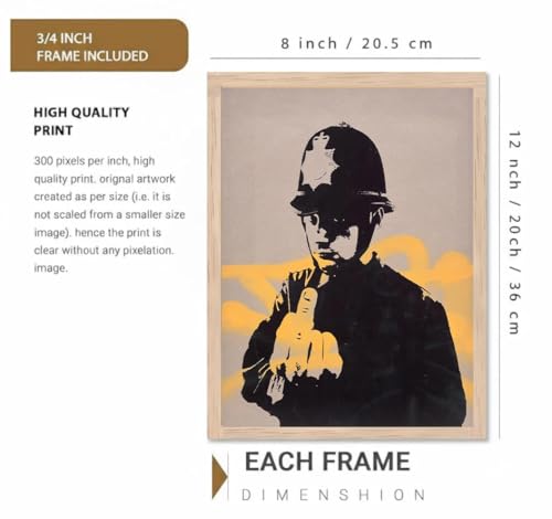 Image of BLINKART Ren Magrit Aesthetic Modern Art Walls With Frame | Natural Wood Texture | Living Room Bedroom Office Wall Decoration | Poster Home Decor Frames Wall Bedroom | 12x8 Inches (D524)