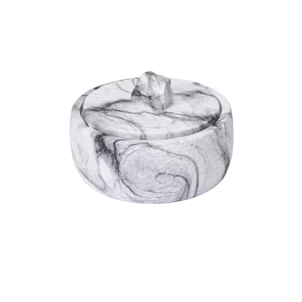 Indoor Decorative Cement with Lid Ashtray Indoor Outdoors Cemented Ashtrays Desktop for Home Office Parties or Fashion Decoration etc for Desktop(Gris)