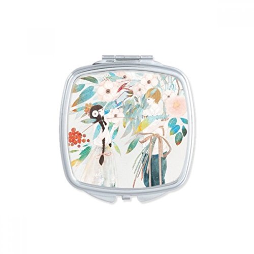 Miroir de poche compact Cerfs communs style classique chinois - 2