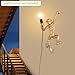 HuaShuani Monkey Wall Lamp, Creative Monkey Shape Plug in Wall Sconces, Resin Retro Indoor Decorative Animal Light Fixture for Bedroom, Living Room, Childrens Room and Home Decoration