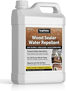 ToughTimber (Covers Up to 1,000 SqFt) Waterproof Deck Sealer, Wood Sealer, Cedar Roof Sealer - Great for Porous Wood As Waterproof Sealer and Water Repellent - 1 Gal Concentrate Silane/Siloxane Blend