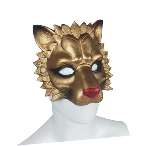 NAMOARLY Masque Lion Pu Écologique Pour Halloween Et Carnaval Cosplay Et Fête Costumée Design Réaliste Et Confortable