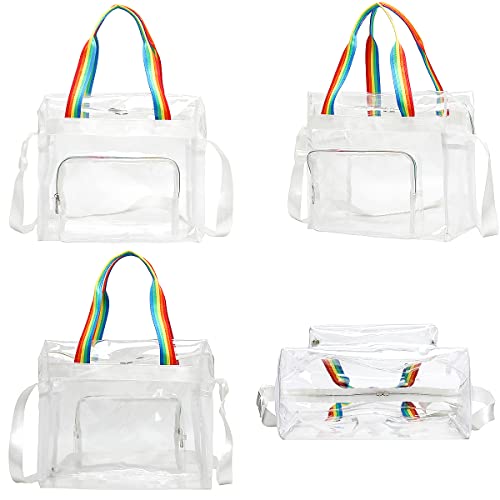 Weallbuy Large Beach Bag With Zip, Waterproof Clear Beach Tote Bag, Clear Bag Stadium Approved, Travel Bag/Gym Bag/Pool Bag (Pink) #TOP3