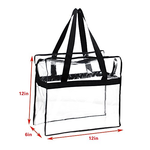 Stadium Approved Clear Tote Bag, Stadium Security Travel & Gym Clear Bag12"x6"x12"