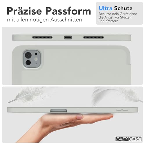 Étui iPad Pro 11 2025 EAZY CASE gris avec porte-stylo et support rabattable smartcase