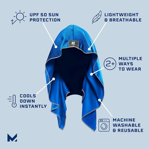 Image of MISSION Cooling Hoodie Towel, Evaporative Cool Technology, Cools Instantly When Wet, UPF 50 Sun Protection, Contours Your Head to Stay in Place, Great for Sports, Fitness, Gym