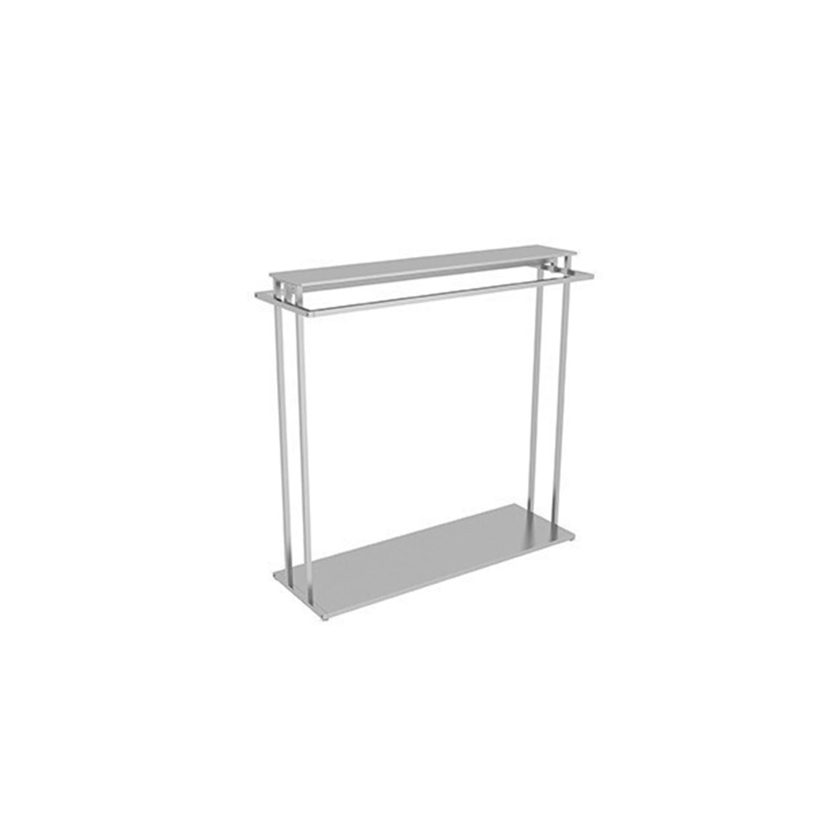 LJHFG63KUYT Clothes Rack Clothing Store Island Rack, Display, Double Row Side Hanging Hangers, Iron Floor Shelves Display Stand(Silver,Small)