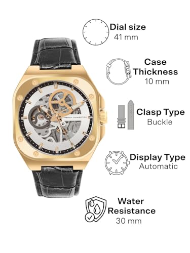 Image of French Connection Automatic Silver Dial Men's Watch-FCA14BL