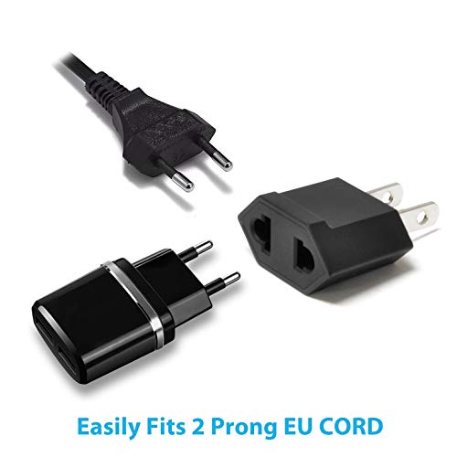 Image of Ceptics European to US Plug Adapter Socket, Europe Asia China Korea to USA 2 Pin Adaptor Type C to Type A Power Wall Adapter, Japan, Canada, Round to Flat Pin (12 Pack)