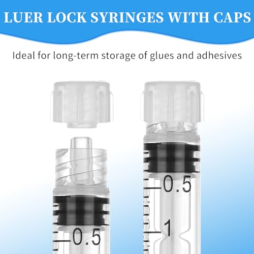 20 Stück 3ml Spritzen Kolostrum Spritze Kunststoffspritzen mit Kappen, Einwegspritzen Ohne Nadel, Steril Luer Lock Dosierspritze für Nachfüllen und Messen von Flüssigkeiten,Labors,Tierfütterung