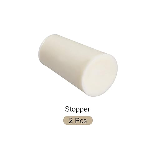 Miniatura 4 de Tapones de goma sólida de laboratorio perforados de silicona, para puertos de vidrio, bocas de tubería - 0.591-0.748 inbeige2 piezas