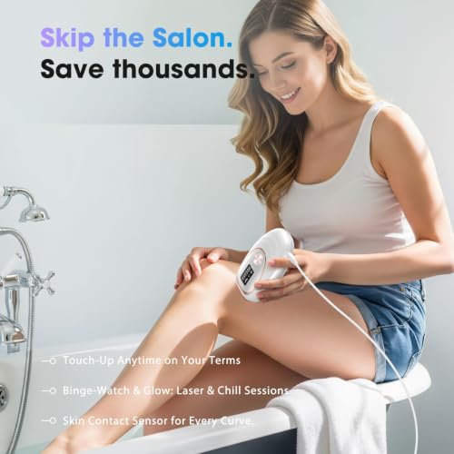 Image of Laser Hair Removal Device for Women & Men, At-Home IPL Device 45F Ice-Cooling for Painless & Long-Lasting Results, Visible Results in 3 Weeks,Full Body & Bikini Line, Off White