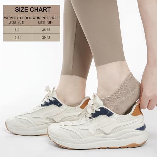 Toes Home No Show Socks Womens Cushioned Low Cut Athletic Hidden Liner for Sneakers Ankle Invisible Running Socks 4/6 Pairs