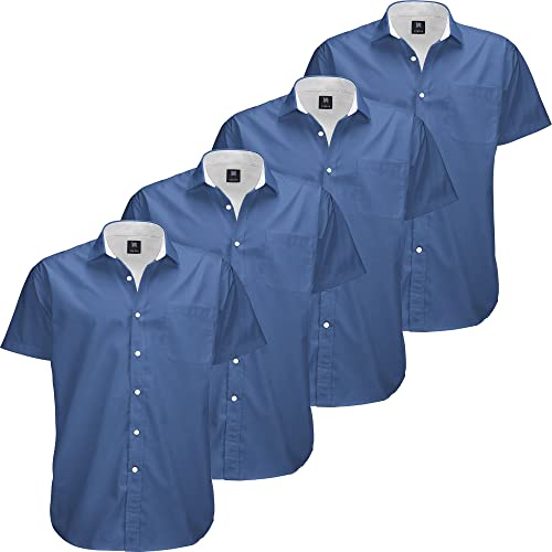 Image of Visive Mens Shirts Multi Packs Short Sleeve Button Down Dress Shirts Solid Color Big and Tall