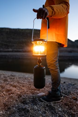 Image of Stansport Propane Mantel Lantern - Outdoor Light with Adjustable Brightness, Carry Handle, Ventilated Hood, High-Output, Portable, for Emergency, Backpacking, Camping - Mantels Included