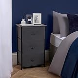 OHS Brooklyn 3 Chest of Drawers Fabric Cabinet Space-Saving Storage Organizer Stylish Sturdy Frame with 3 Canvas Drawers For Bedroom Livingroom or Office, Grey - Image 3