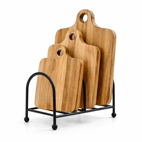 Image of Craft Mshopr Pan Pot Rack Lid Holder - 3 Slot Iron Cookware Organizer, Black Kitchen Countertop Pot & Pan Storage Stand, Lid Organizer Rack for Cabinet & Counter, 8 x 5 x 6 Inches
