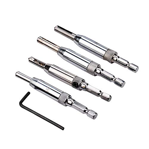 Self Centering Hinge Drill Bits for Door Cabinet - 4pcsHSS 1/4