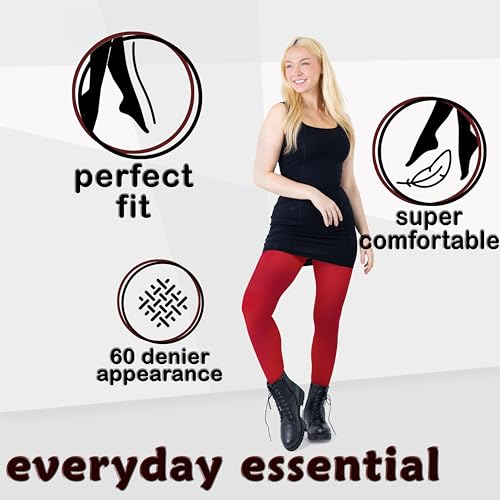 Image of Silky Toes Women's 60D Soft Opaque Tights 1-2 Pairs -Black White And Colored Stockings for Women