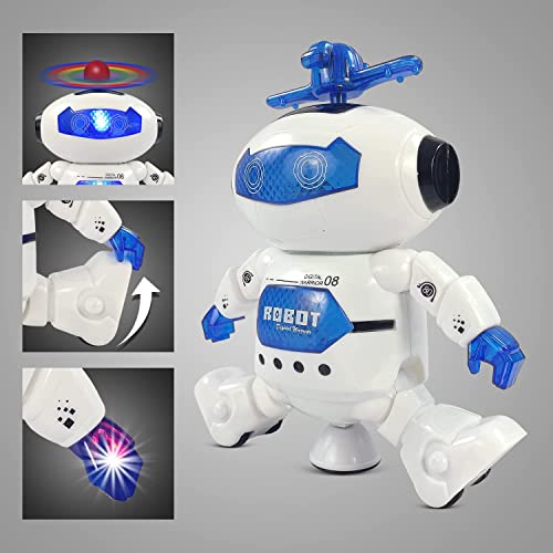 Image of LED Flashing Light and Music Toys for Kids 1+ to 5+ Year | Babies Real Actions Best Birthday Christmas Gift Indoor Fun Activities (Robot)