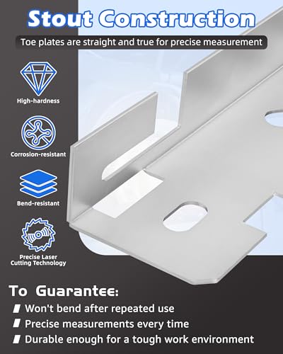 Image of Wheel Alignment Tool Plates, Toe Alignment Plates w /Two 5m Heavy Duty Tape Measures, Automotive Front End Alignment Tool, Fits Low-Profile Vehicles, Silver