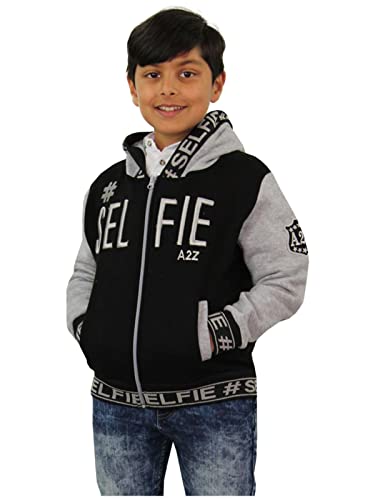 Sweat à capuche gris enfant #Selfie veste zippée confortable et chaude