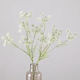 Evlasumflow 2pcs Artificial Queen Anne's Lace Flowers 26' White Carrot Flower Faux Ammi Majus for Vase Bouquets Home Office Wedding Decor.