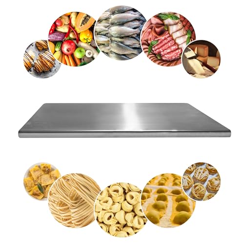 Planche à découper en acier inoxydable | Planche à pétrir en acier inoxydable pour pain, pizza, gâteau | Plan de travail professionnel pour cuisine, bar et restaurant | 400x500 Pliure 20