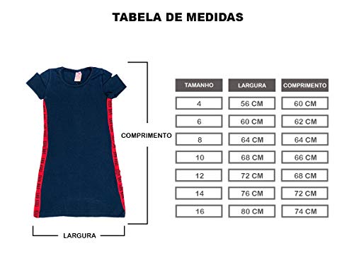Kit 3 Vestidos Infantil Roupa Viés Lateral Meninas Algodão Desenho do tecido:Liso/Sortido;Tamanho:12
