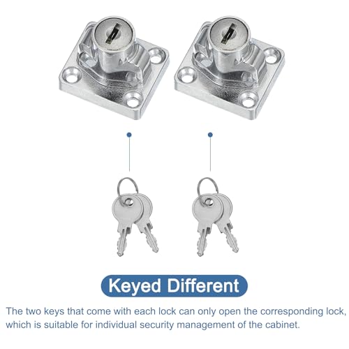 Image of MECCANIXITY Twist Knob Keyed Hasp Locks Safety Packlock Clasp Hasp Latches with Keys & Screws 3 Inch for Window Barn Drawer Cabinet Garage Closets Doors (Silver)