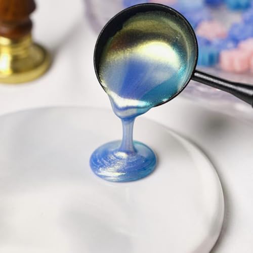 Image of 600pcs Metallic Wax Seal Beads,6 Assorted Metallic Color Sealing Wax Beads Ideal for Wax Seal Stamp Wedding Letter Envelope Decor Wine Bottle Wax Sealing (Blue Series)