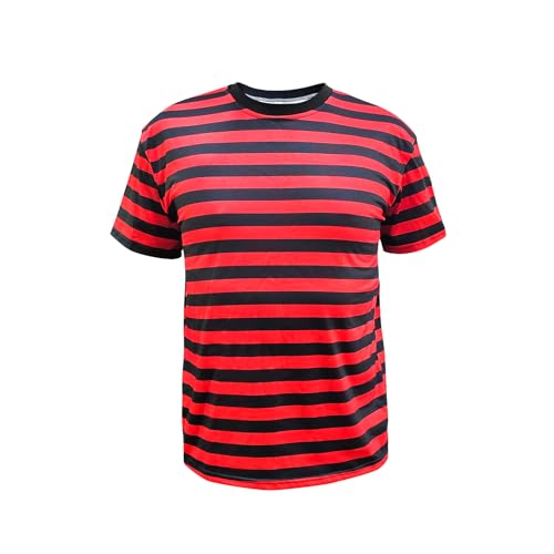 Men's and Women's Casual Striped T-Shirt Short Sleeved Shirt Classic fit Round Neck Pullover2