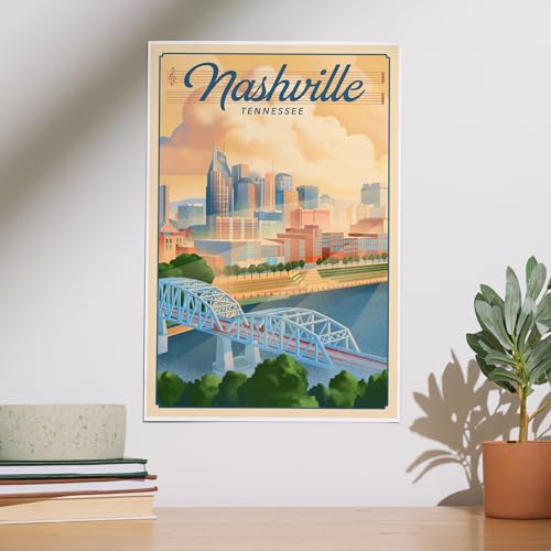Lantern Press 12x18 Inch Art Print Wall Decor, Nashville, Tennessee, Lithograph City Series - Image 3
