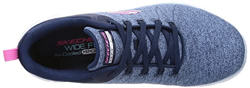 Image of Skechers Women's, Flex Appeal 4.0 Sneaker - Wide Width Navy 8 W