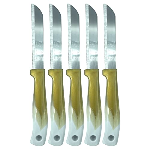 CLEARFEE Solingen Obsmesser Schälmesser Made in Germany aus Edelstahl Gemüsemesser Allzweckmesser Allesschneider sehr scharf Messer-Set (gold-weiß,...