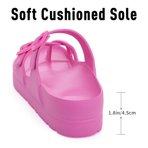 Image of Goosecret Women's Platform Sandals with Arch Support Comfortable Foam Slides Summer Beach Sandals with Adjustable Buckle