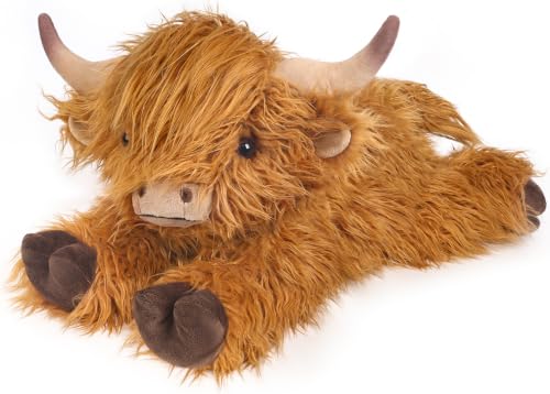 25" | 4.5 Pounds Highland Cow Weighted Stuffed Animals for Kid Adult, Microwavable Stuffed Animal Unscented, Cute Coolable Heatable Weighted Plush Warm Gifts for Christmas Birthday, Large Highland Cow