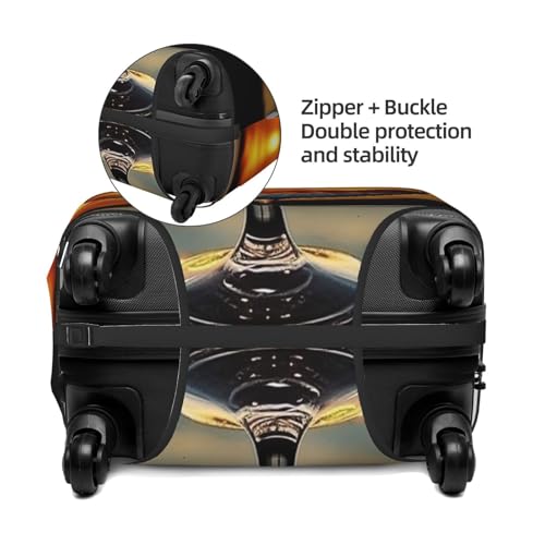 Elastic Travel Luggage Cover for Suitcase Tsa Approved Stretch Scratch-Resistant Suitcase Protector Cover Washable Sunset Wine Glass Baggage Covers Fits 18-32 Inch Luggage Case3