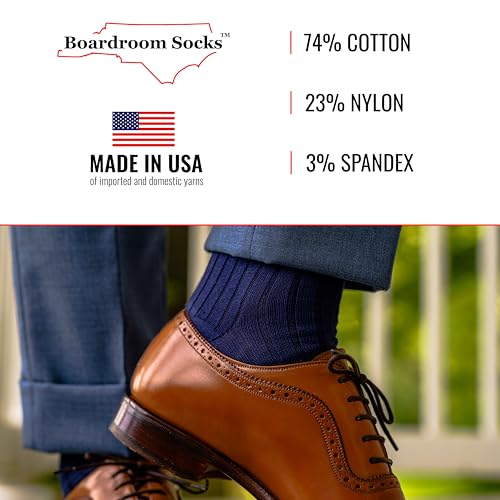 Big and Tall Socks, Cotton Dress Socks Over-the-Calf Ribbed3