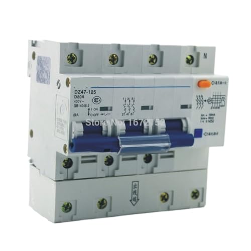 RCBO DZ47LE 3P+N 80A protège contre fuites et surintensités 400V