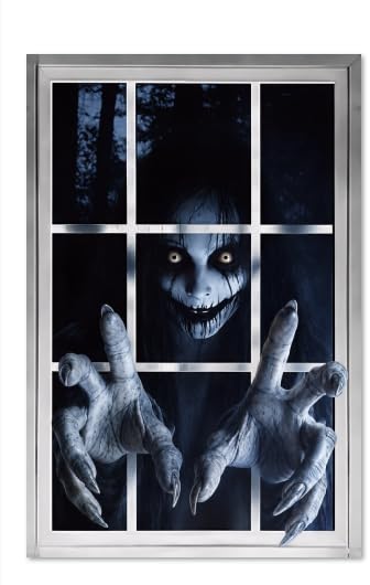 ENYACOS scary Halloween Window Decorations, Halloween Decorations Outdoor Indoor, Halloween Party Décor, Halloween Accessories. (B)