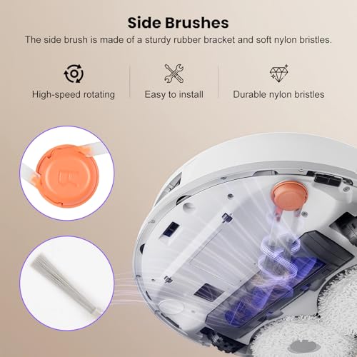 Image of 20 Pcs Accessories kit for NARWAL Freo X10 Pro Robot Vacuum, 1 Main Brush, 6 Dust Bags, 4 Hepa Filters, 4 Mop Pads, 4 Side Brushes, 1 Clean Tool, Replacement Parts with Narwal Freo X10 Pro