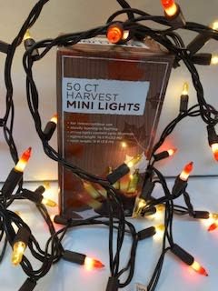 Fairy Lights Fall Mini Lights Amber Orange Golden Yellow Autumn Decor Fairy String Lights Indoor/Outdoor Halloween Parties Garden Patio Thanksgiving Fall Weddings 50 Lights 12 ft (1 Set)