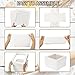 XLKIB 4 Pack Cake boxes 12 inch，12x12x8 inch Cake Boxes，With Window, White disposable bakery box for cakes, desserts