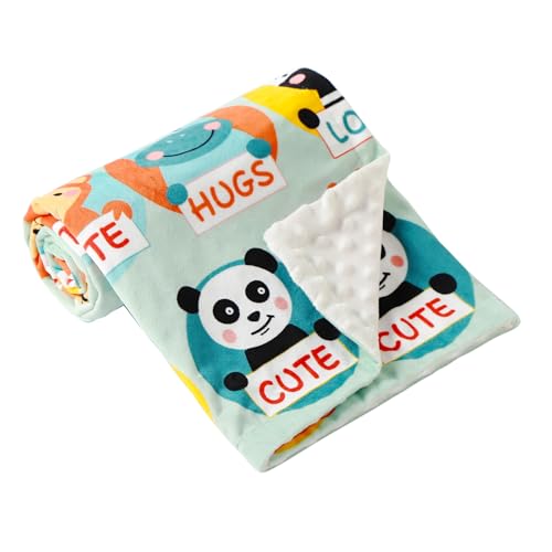Image of Baby Nursery Bed Blankets Ultra Soft Double Layer Mini Blanket Minky Blanket Receiving Blankets Shower Gifts(Zoo,30 * 47in)