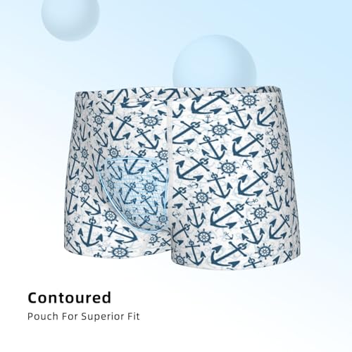 Boys' Cotton Boxer Brief Soft Underwear-Nautical Theme Anchors4